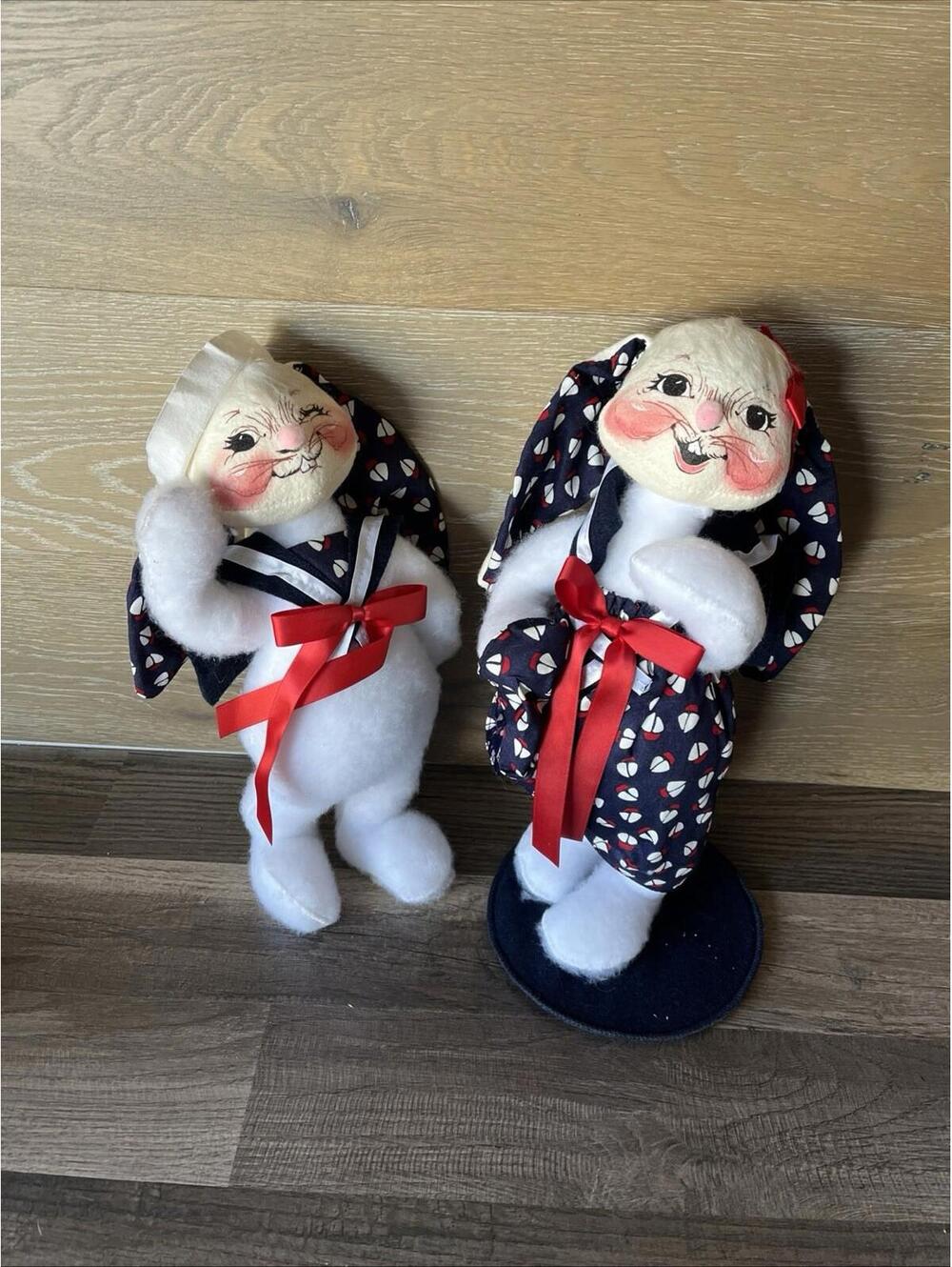 Annalee Dolls Sailor Girl And Boy Bunny 12” Dolls